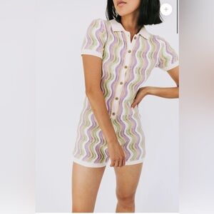 Multicolor Wave Pattern romper
